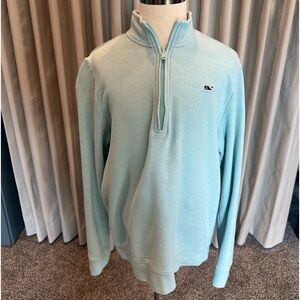 Boys Vineyard vines light blue quarter zip up sweater